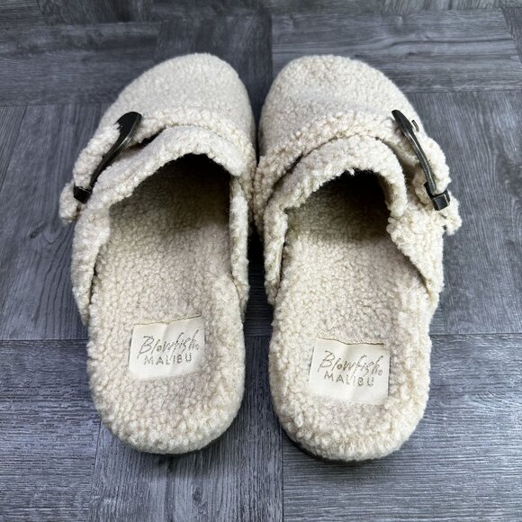 Blowfish Malibu Skylar Women's size 7 Fleeced Ivory Mules - Picture 6 of 8
